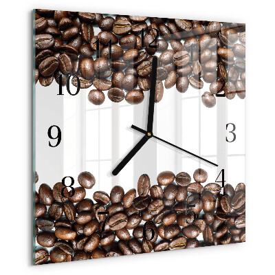 Ceas din sticlă pătrat Boabe de cafea