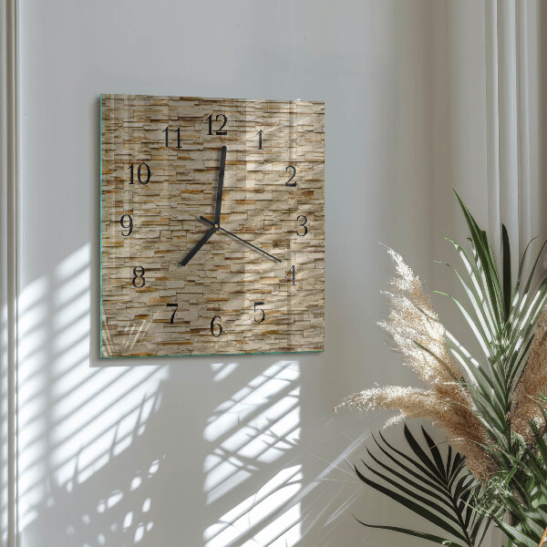 Ceas din sticlă pătrat Piatră decorativă