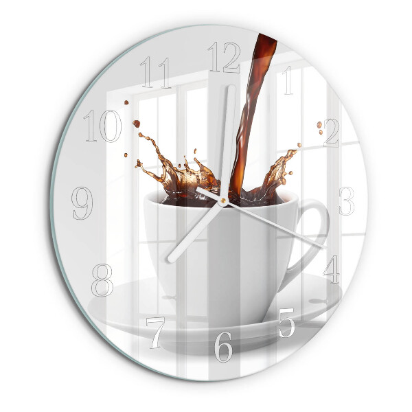 Ceas rotund de perete din sticlă Ceașcă de cafea