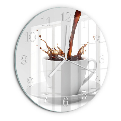Ceas rotund de perete din sticlă Ceașcă de cafea