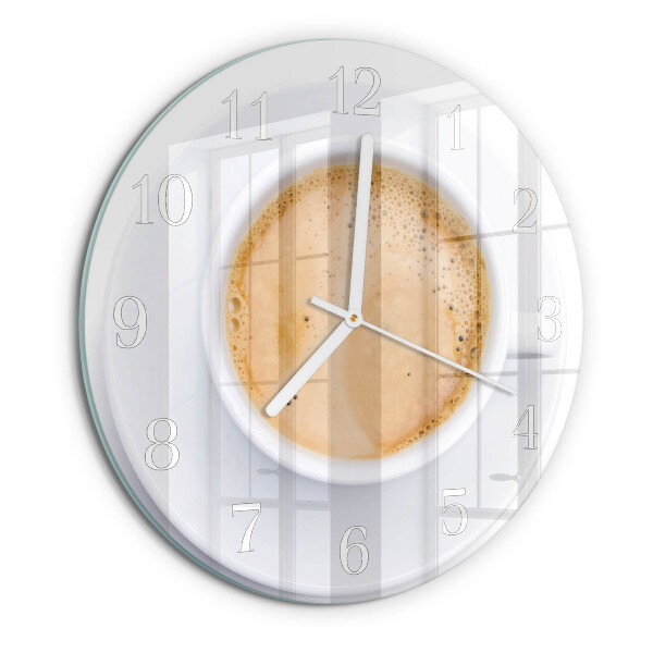 Ceas rotund de perete din sticlă Ceașcă de cafea
