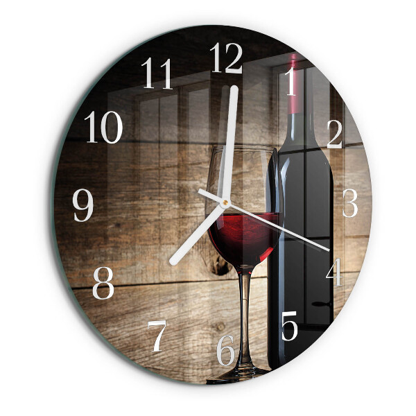 Ceas rotund de perete din sticlă Vin