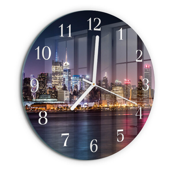 Ceas rotund de perete din sticlă Orizont