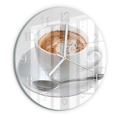 Ceas rotund de perete din sticlă Cafea