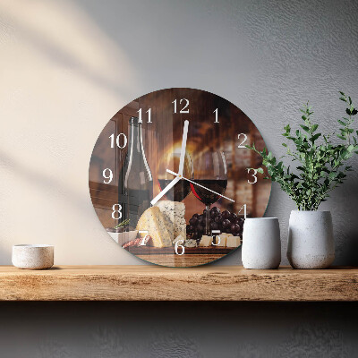 Ceas rotund de perete din sticlă Vin