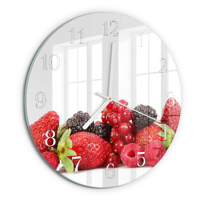 Ceas rotund de perete din sticlă Fructe