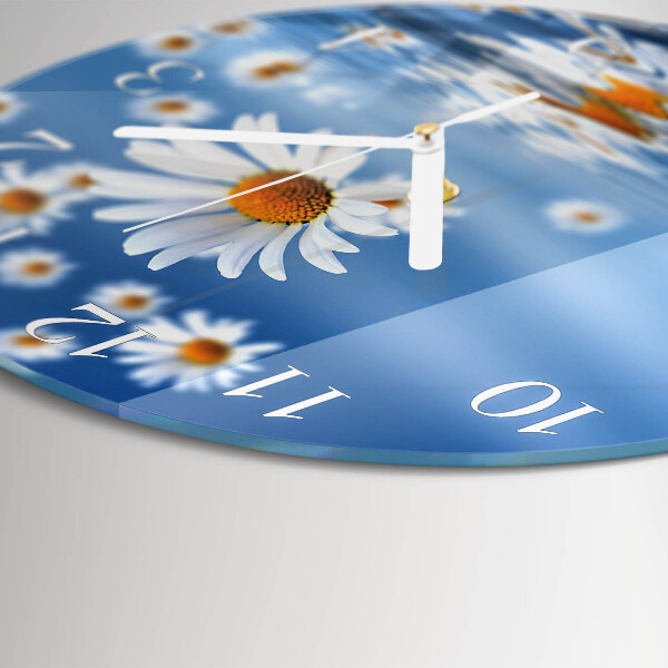 Ceas rotund de perete din sticlă Floare