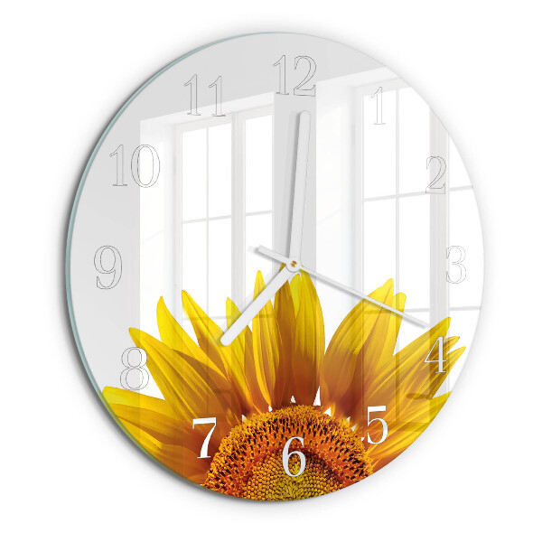 Ceas rotund de perete din sticlă Floare