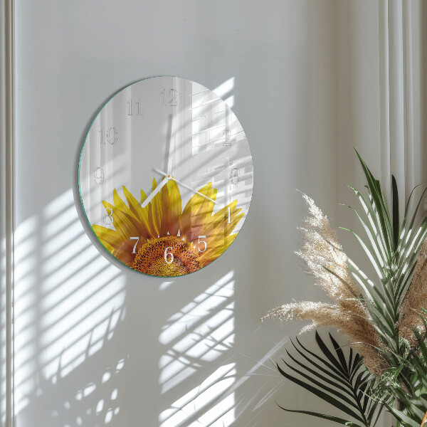 Ceas rotund de perete din sticlă Floare