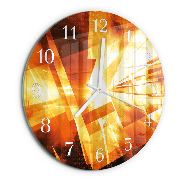 Ceas rotund de perete din sticlă Abstracție