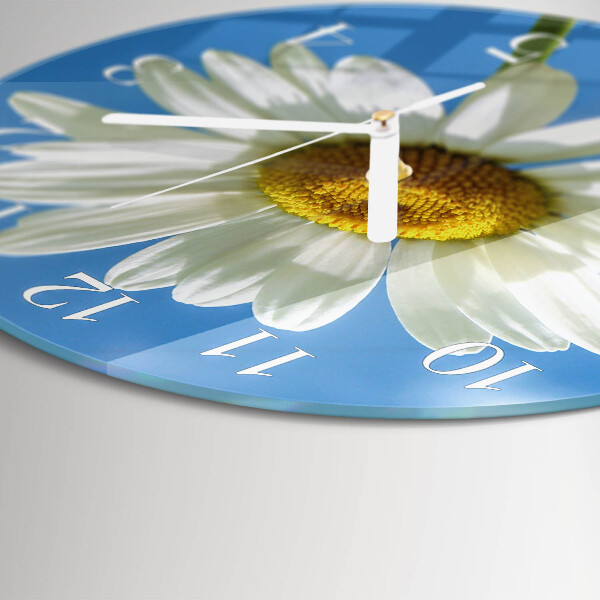 Ceas rotund de perete din sticlă Floare