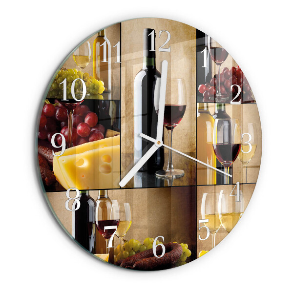 Ceas rotund de perete din sticlă Sticlă de vin