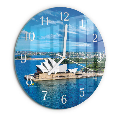 Ceas rotund de perete din sticlă Opera din Sydney