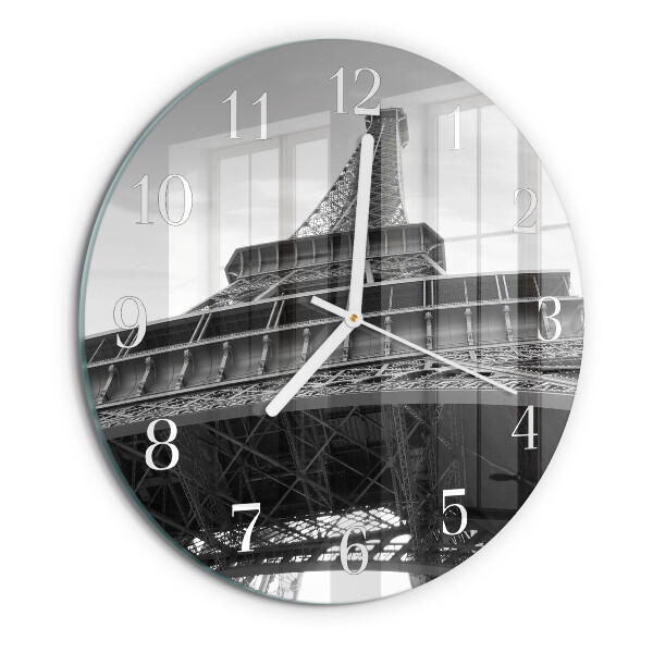 Ceas rotund de perete din sticlă Turnul Eiffel din Paris