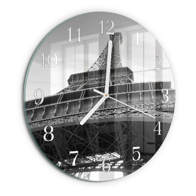 Ceas rotund de perete din sticlă Turnul Eiffel din Paris