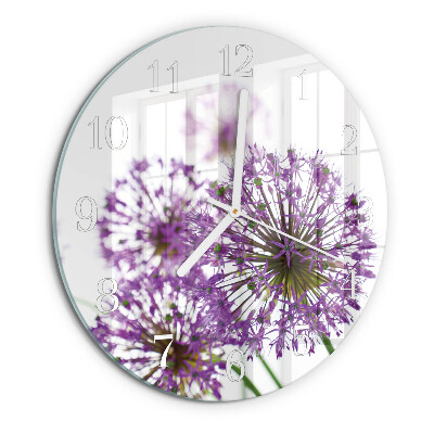 Ceas rotund de perete din sticlă Floare
