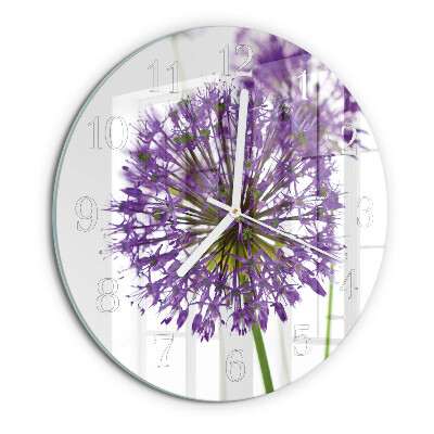 Ceas rotund de perete din sticlă Floare