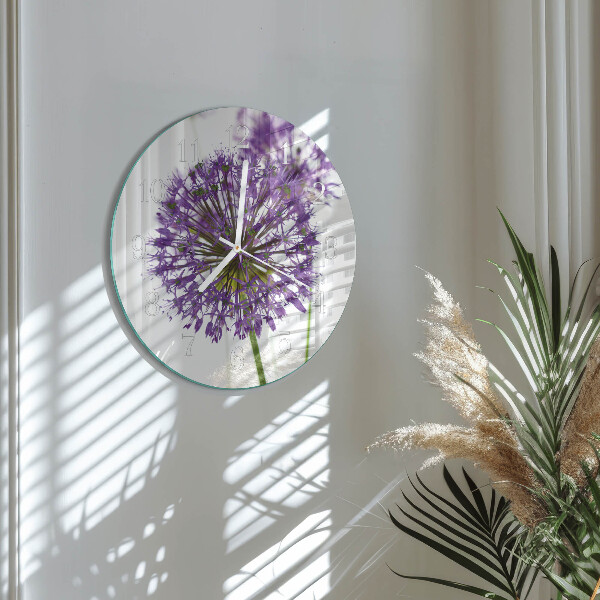 Ceas rotund de perete din sticlă Floare