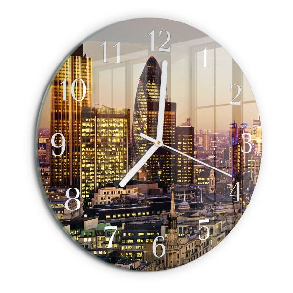 Ceas rotund de perete din sticlă Londra