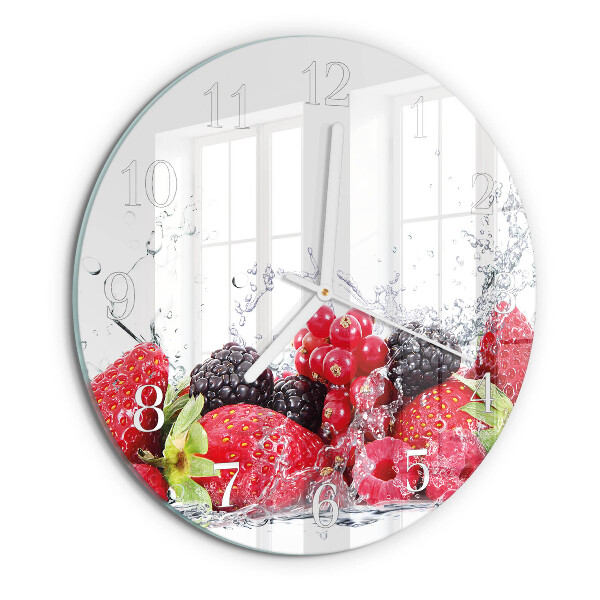 Ceas rotund de perete din sticlă Fructe