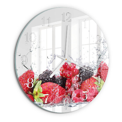 Ceas rotund de perete din sticlă Fructe