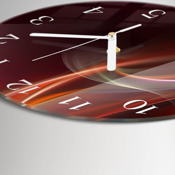 Ceas rotund de perete din sticlă Linii abstracte
