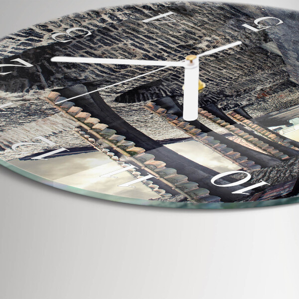Ceas rotund de perete din sticlă Bulevard