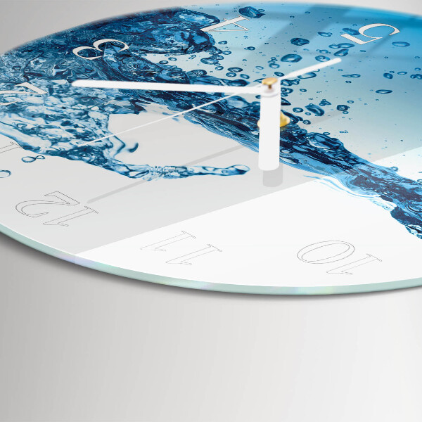 Ceas rotund de perete din sticlă Apă