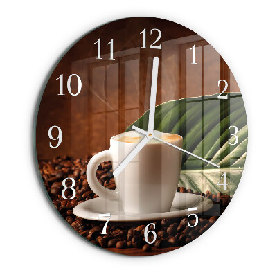 Ceas rotund de perete din sticlă Ceașcă de cafea