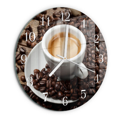 Ceas rotund de perete din sticlă Ceașcă de cafea