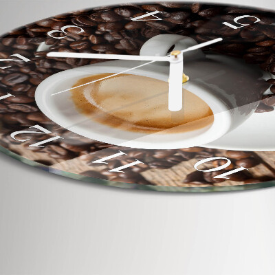 Ceas rotund de perete din sticlă Ceașcă de cafea