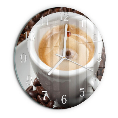 Ceas rotund de perete din sticlă Ceașcă de cafea