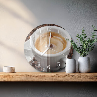Ceas rotund de perete din sticlă Ceașcă de cafea