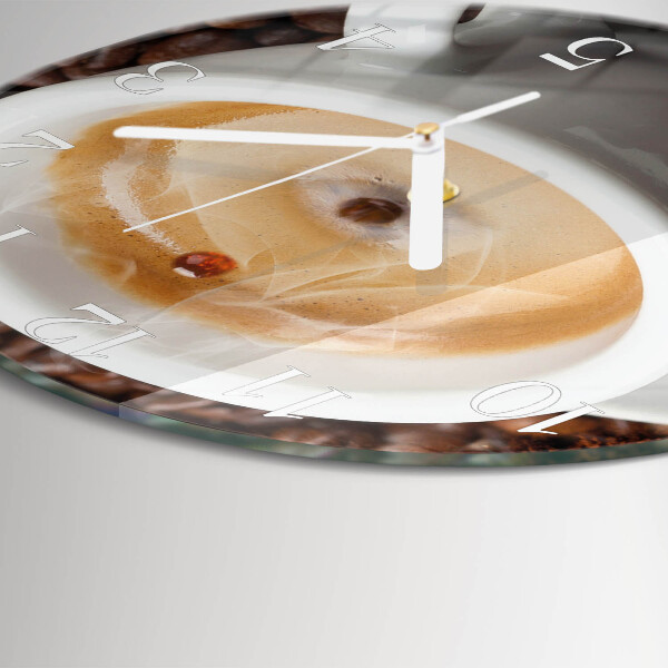 Ceas rotund de perete din sticlă Ceașcă de cafea