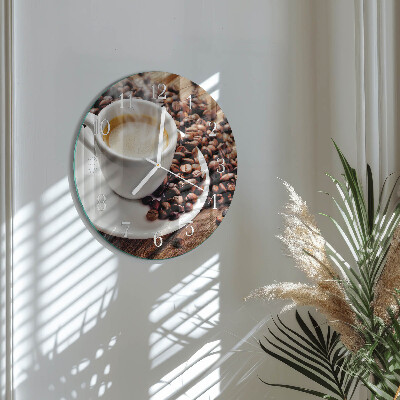 Ceas rotund de perete din sticlă Ceașcă de cafea
