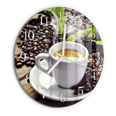 Ceas rotund de perete din sticlă Ceașcă de cafea