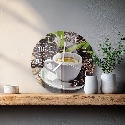 Ceas rotund de perete din sticlă Ceașcă de cafea