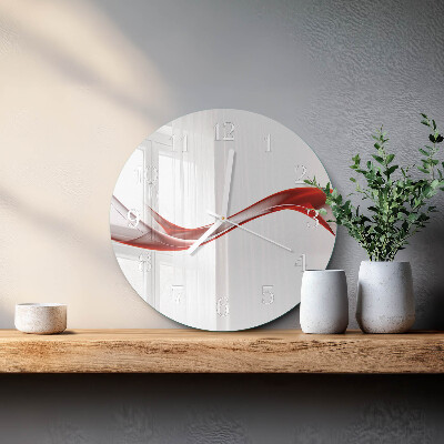 Ceas rotund de perete din sticlă Linii abstracte