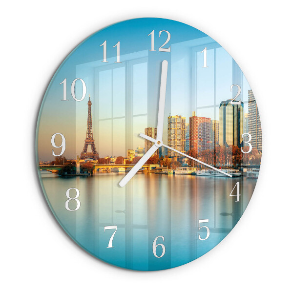Ceas rotund de perete din sticlă Turnul Eiffel din Paris