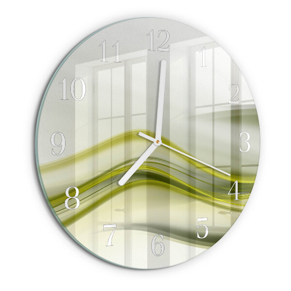Ceas rotund de perete din sticlă Linii abstracte