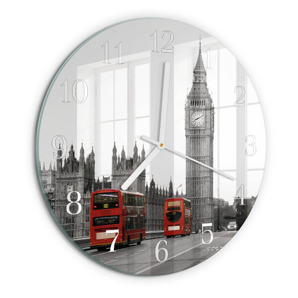 Ceas rotund de perete din sticlă Londra