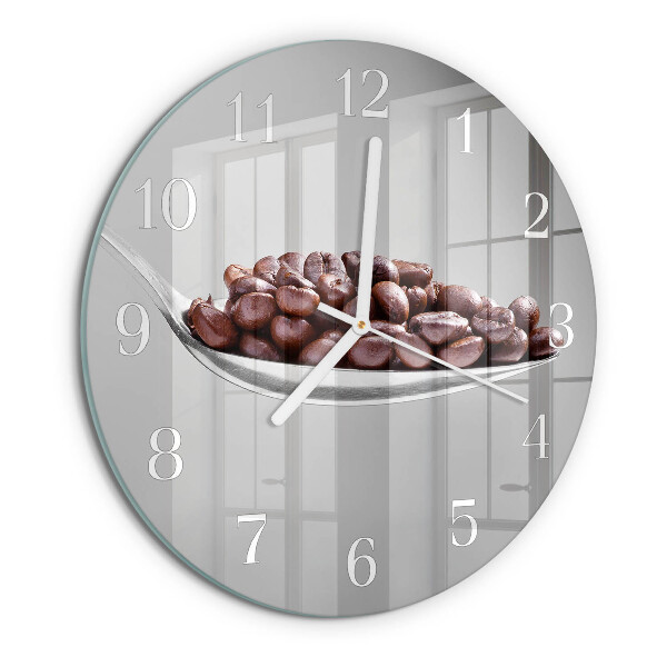 Ceas rotund de perete din sticlă O lingură de cafea