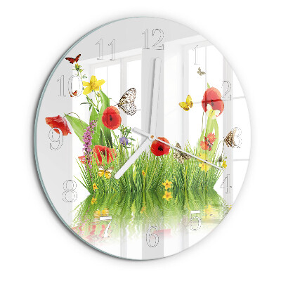 Ceas rotund de perete din sticlă Luncă