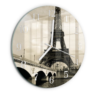 Ceas rotund de perete din sticlă Paris
