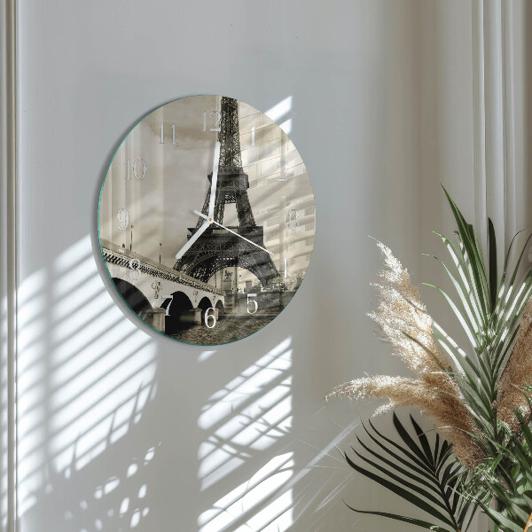 Ceas rotund de perete din sticlă Paris