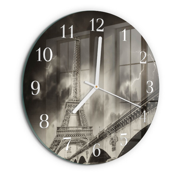 Ceas rotund de perete din sticlă Paris