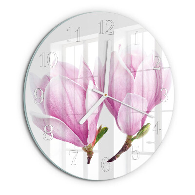 Ceas rotund de perete din sticlă Magnolie