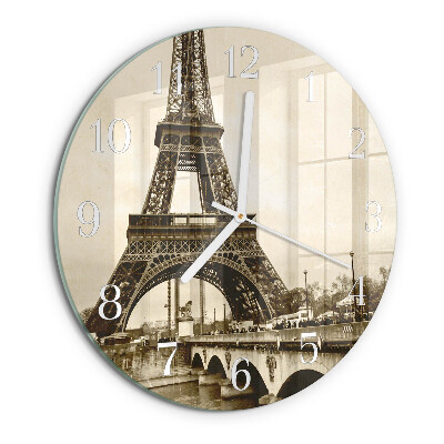 Ceas rotund de perete din sticlă Paris