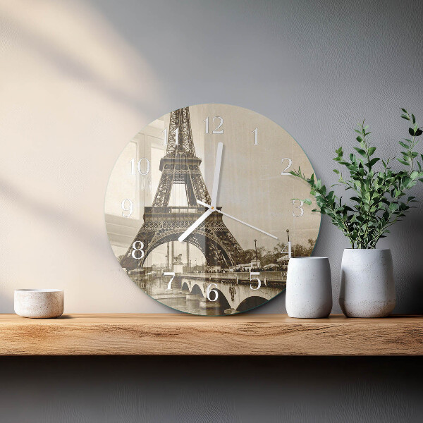 Ceas rotund de perete din sticlă Paris