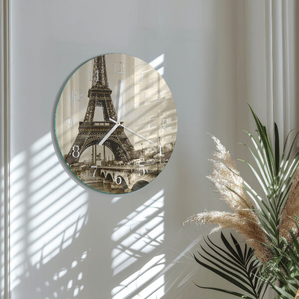 Ceas rotund de perete din sticlă Paris